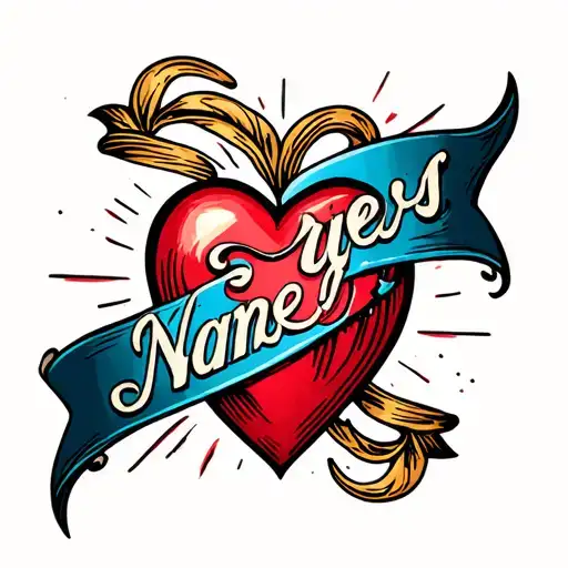 Name Inside A Heart Circus Style