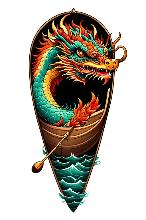 Dragon Boat Inside Representing The Client's