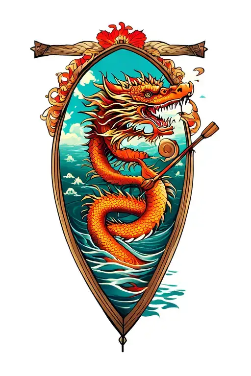 Dragon Boat Inside Representing The Client's