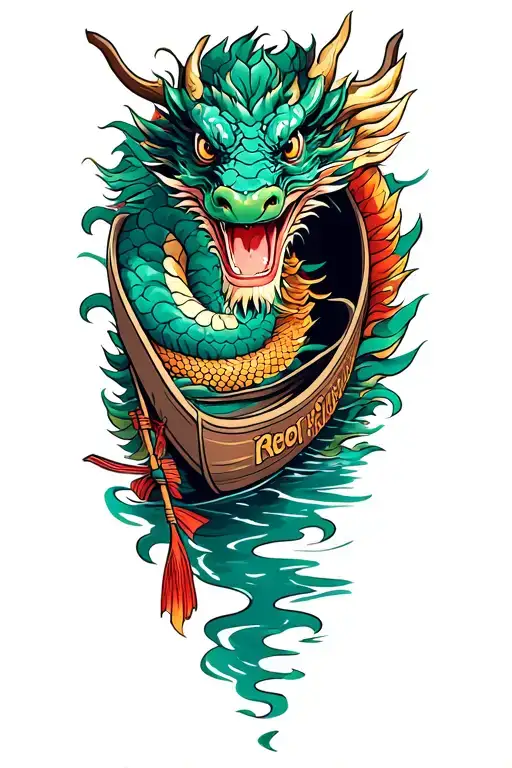 Dragon Boat Inside Representing The Client's Strength And Smiling