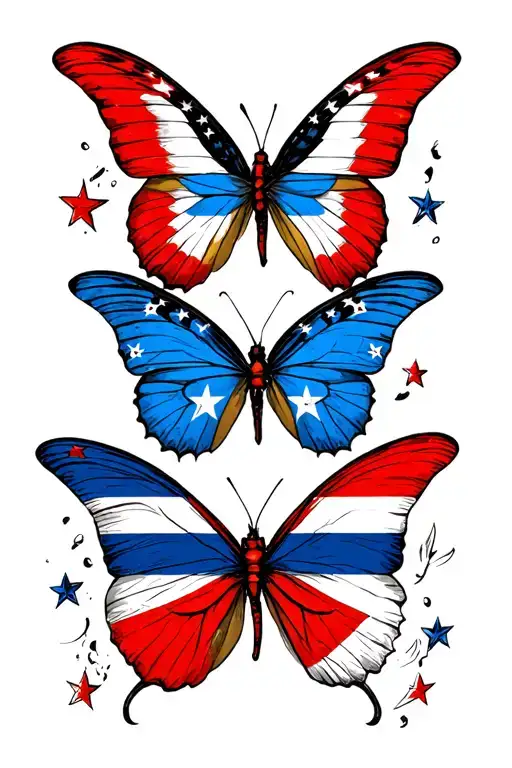 Butterfly And Cuban Flag