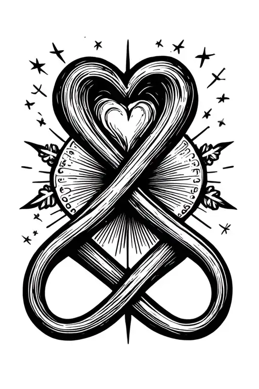 Gottic Infinity Symbol With Hart And Star