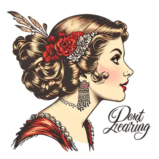 Roaring 20S Flapper Girl Side Profile