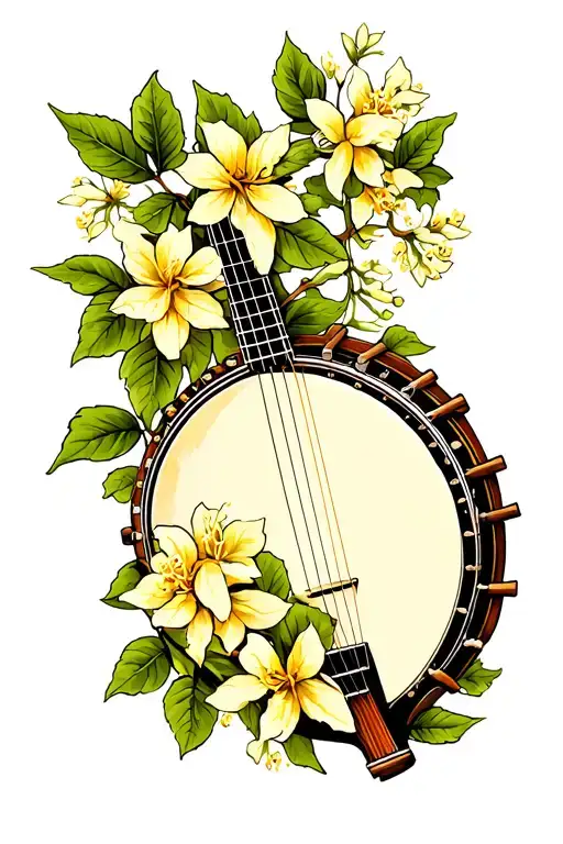 Banjo Wrapped In Honeysuckle Vine
