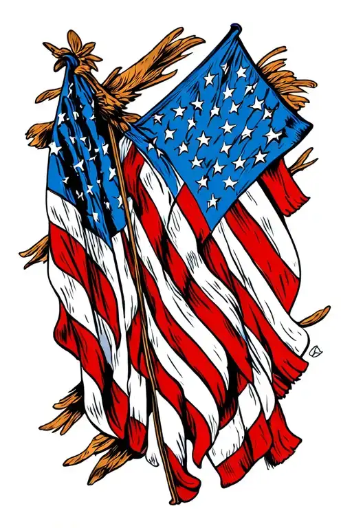 Blue Line American Flag