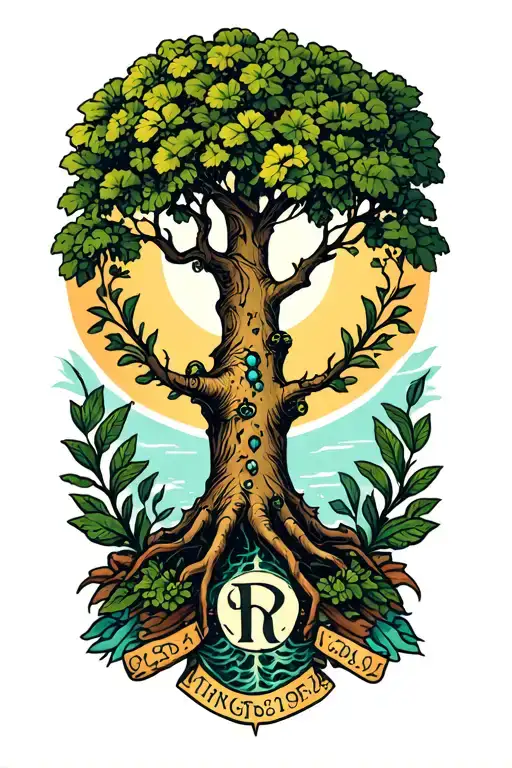Living Tree With Initials
