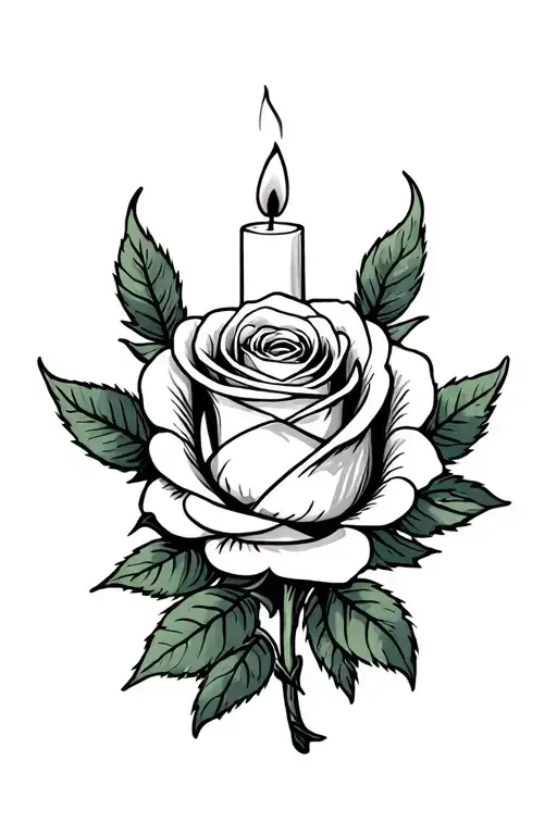 Candle Burning Rose
