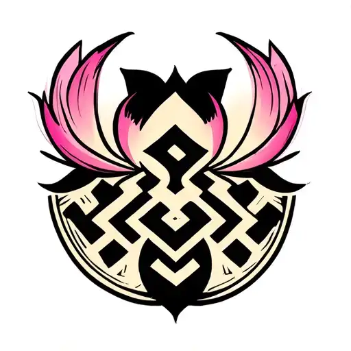 Swastik Sign With Lotus