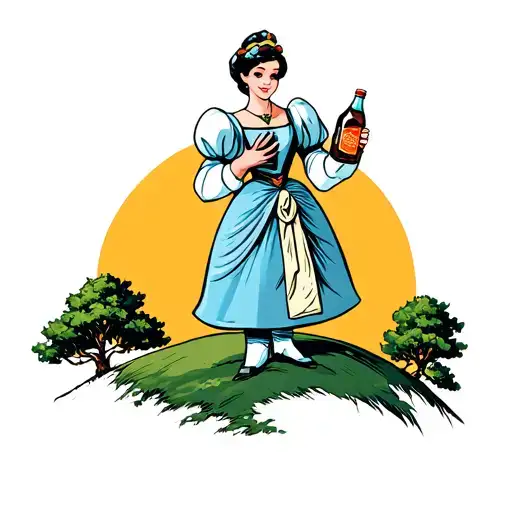 Gus From Cinderella Holding A Bottle Of Soy Sauce While Standing On A Hill With One Tree On It