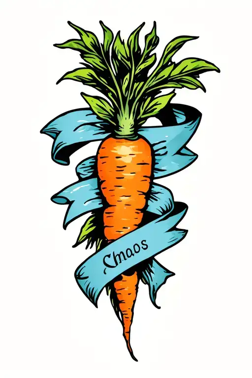 Carrot With Banner Ribbon Across