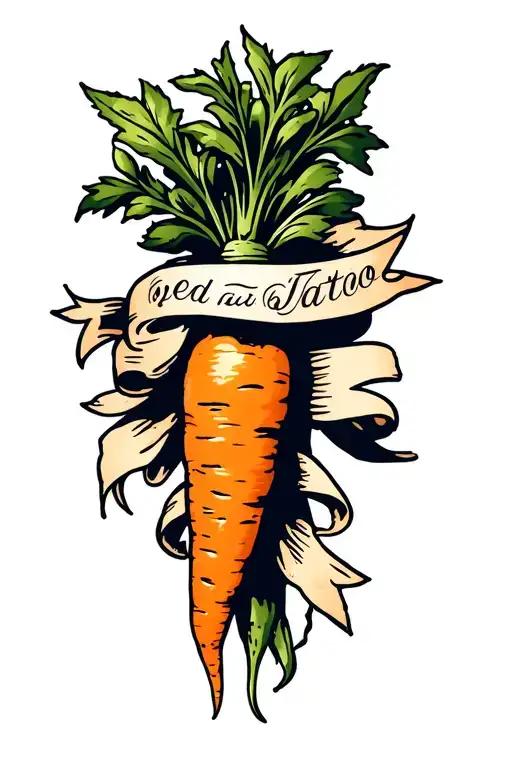 Carrot With Banner Ribbon Across