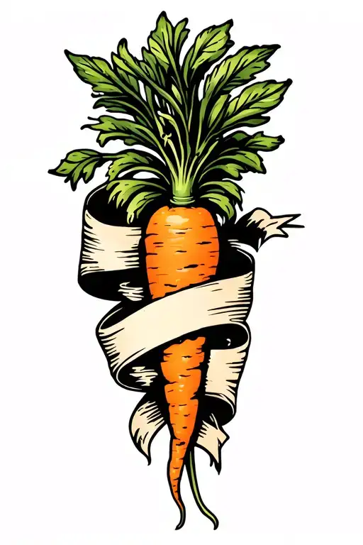 Carrot With Banner Ribbon Across