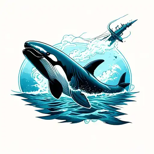 A Badass Angry Us Navy Military Killer Whale Swimming Underwater Eviscerating An Enemy Submarine