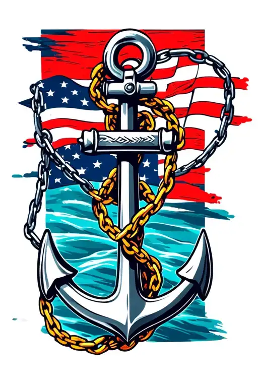 Anchor With Chain That Wraps Around Arm