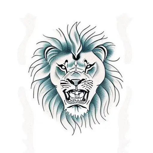 Aggressive Lion Face