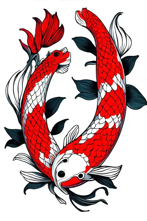 Koi Skin Glass Bones Red Black
