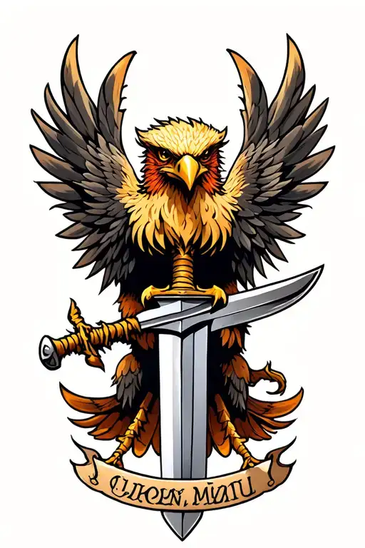 Griffin With A Sword On Beak
