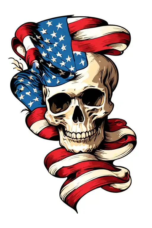 Skull American Flag
