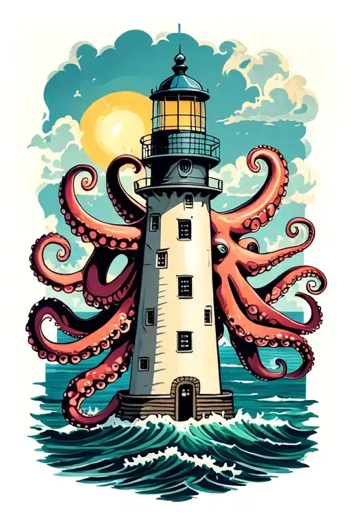 Octopus With Light House