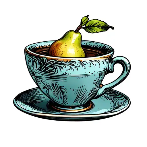 Pear In A Coffee Cup