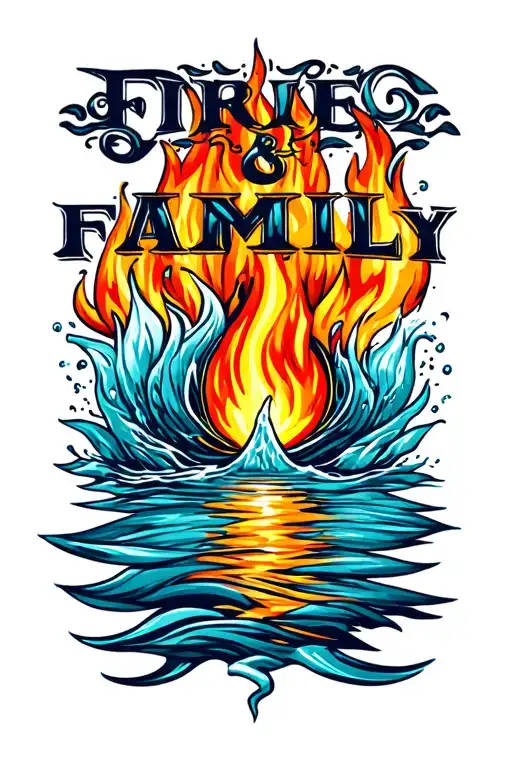 Fire And Water With The Word Family
