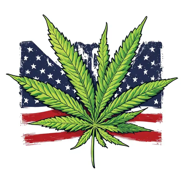 Cannabis Leaf Transform Into A Blunt Chest Tatoo Design