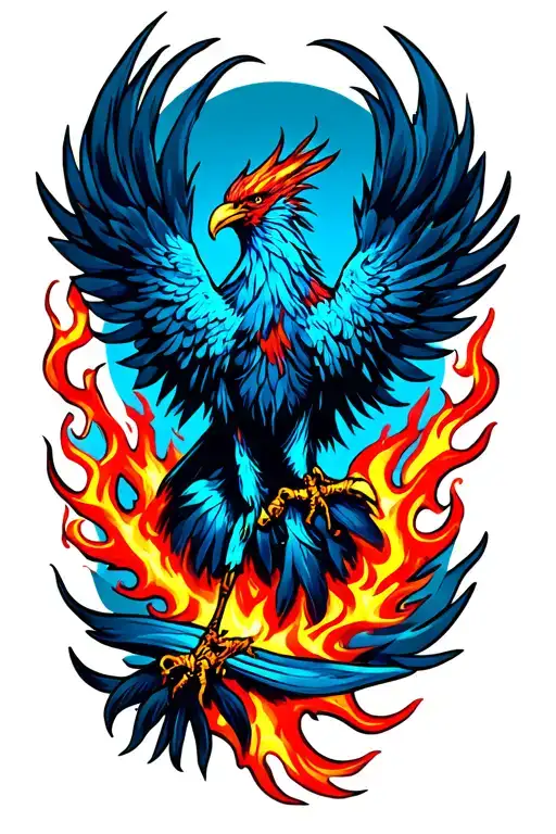 Pheonix And Fire Flames Wrapped