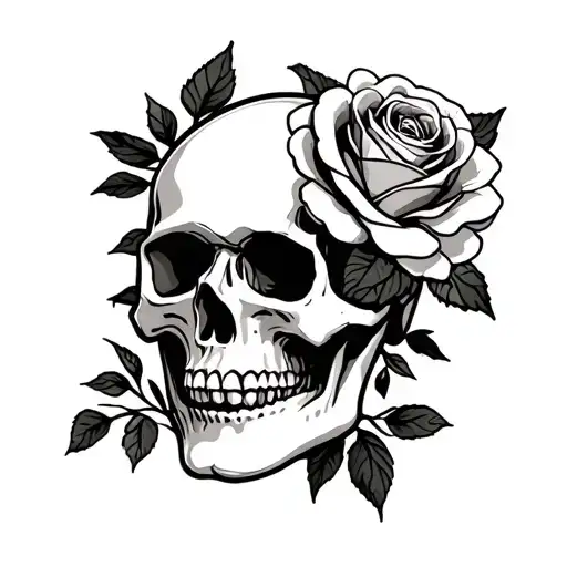 Skull And Rose