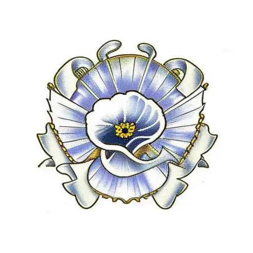 Military Memorial With Poppy's And Violas