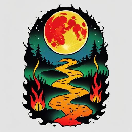 Moonlit Path of Fire