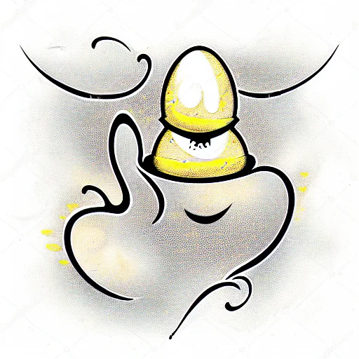 Winking Egg With Yellow Background
