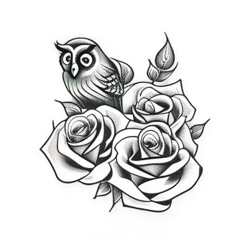 Roses And Owl