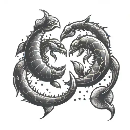 Scorpio And Pisces Zodiac With Star Constellation