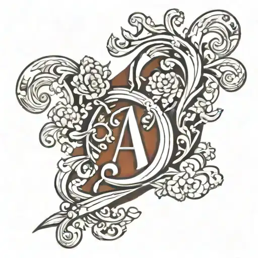 A Creative And Clean Tattoo That Incorporates The Letter A And The Letter S Together