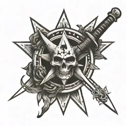 Pentagram Mixed With A Sword