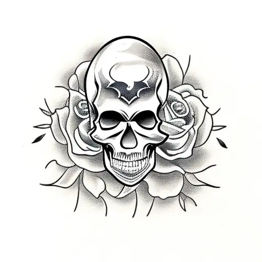 Skull With Roses