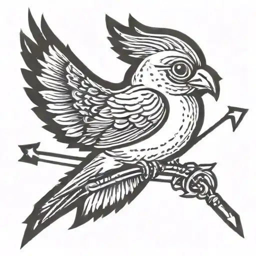 Bird Pierced With An Arrow