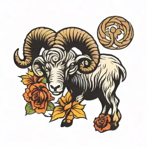 Ram Tattoo For An Aries Zodiac Sign