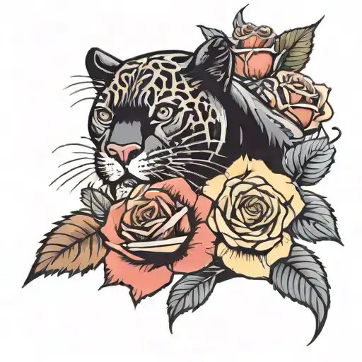 Black Panther And Roses