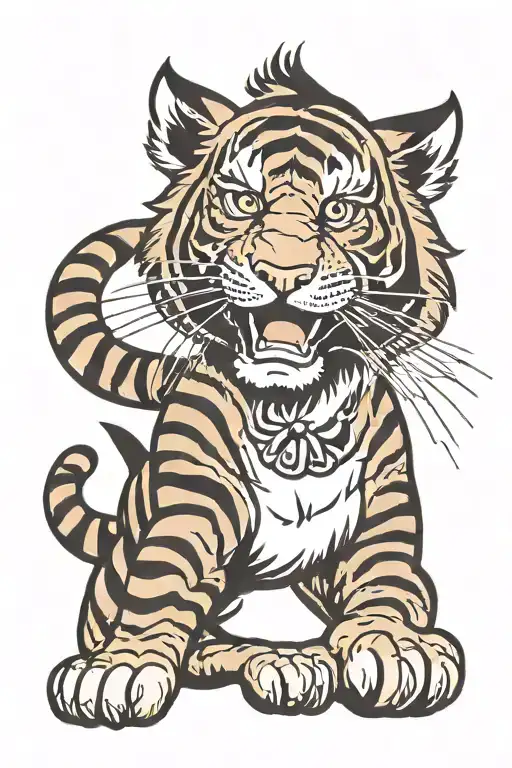 Cartoon Tiger Smiling