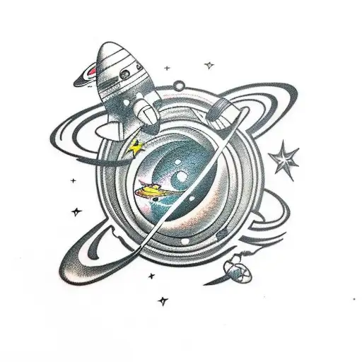 Space Ship Orbiting Black Hole