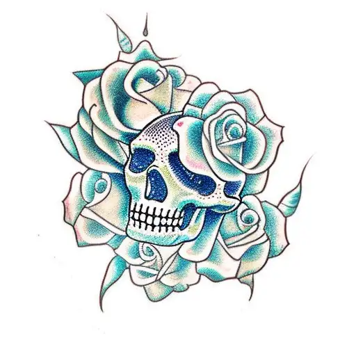 Sugar Skull Snake Rose