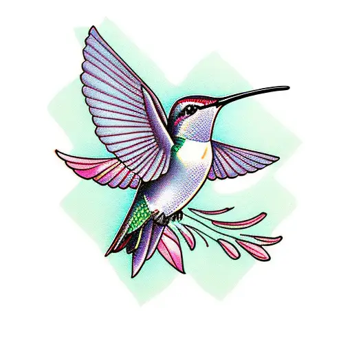 Hummingbird With Flowers