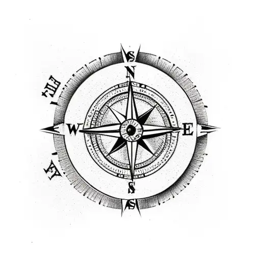 A Compass With A Trail Winding Through A Forest