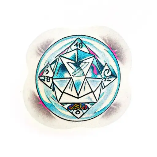 D20 With A Dragon