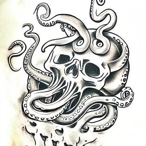 Skull With Octopus Legs
