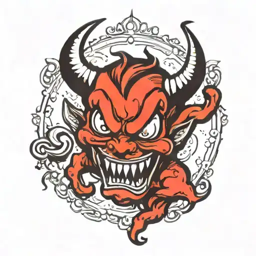 Playful Devil Black And White