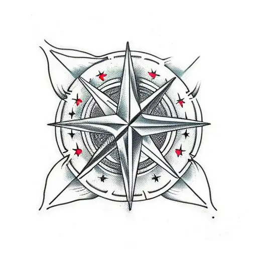 Shoulder Rose Compass Skull