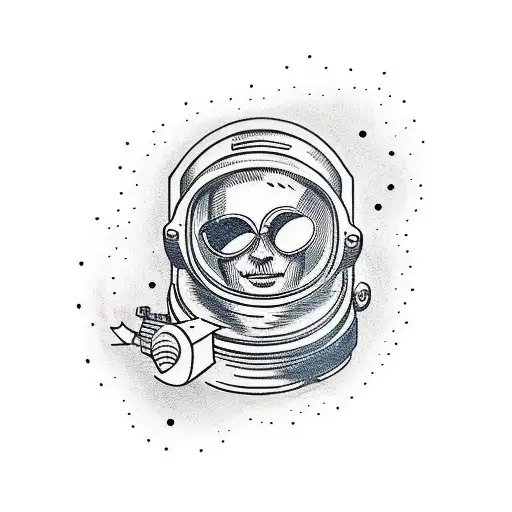 Astronaut On Motorcycle In Dark Space