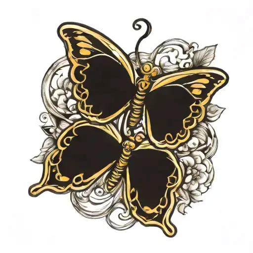 Wedding Rings Intertwined With Delicate Butterfly Wings